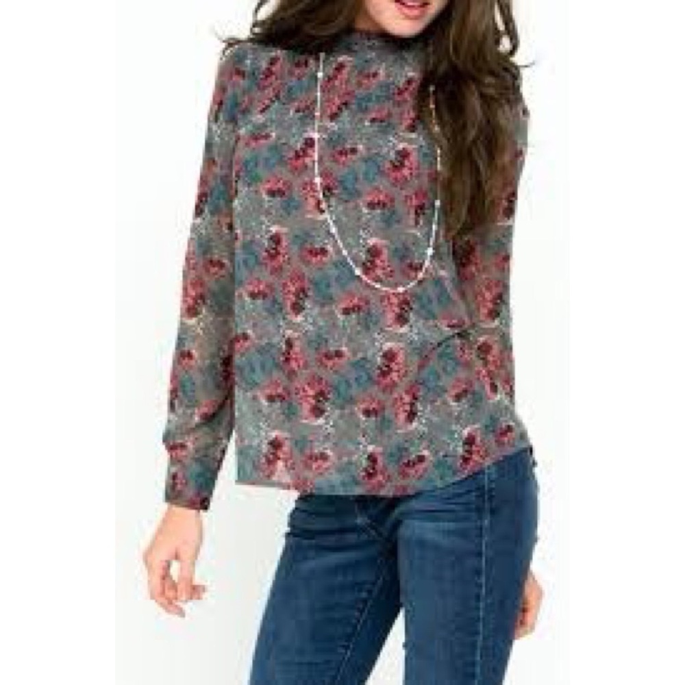 Downeast Smock the Halls Blouse SMALL NWT